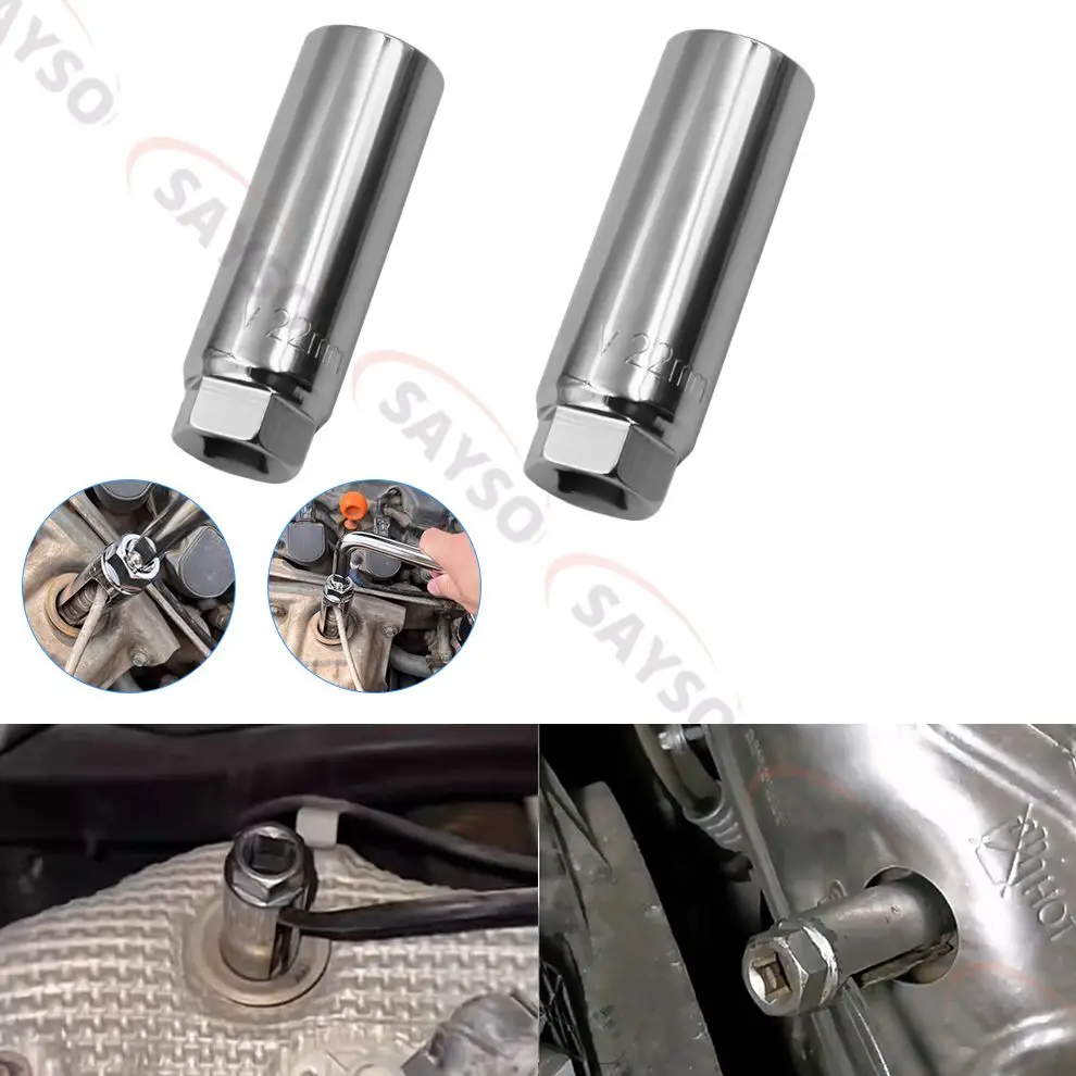 

1/2 шт., серебряный автомобильный датчик кислорода, инструмент для снятия и установки, 22 мм, 1/2 дюйма, торцевой ключ, специальный инструмент для ремонта