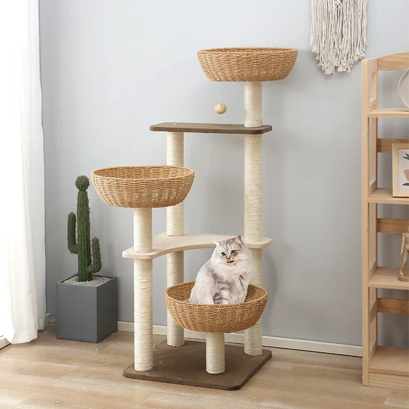 Cat climbing frame, cat nest,  tree integrated space module, sisal frame, all-season universal small space,