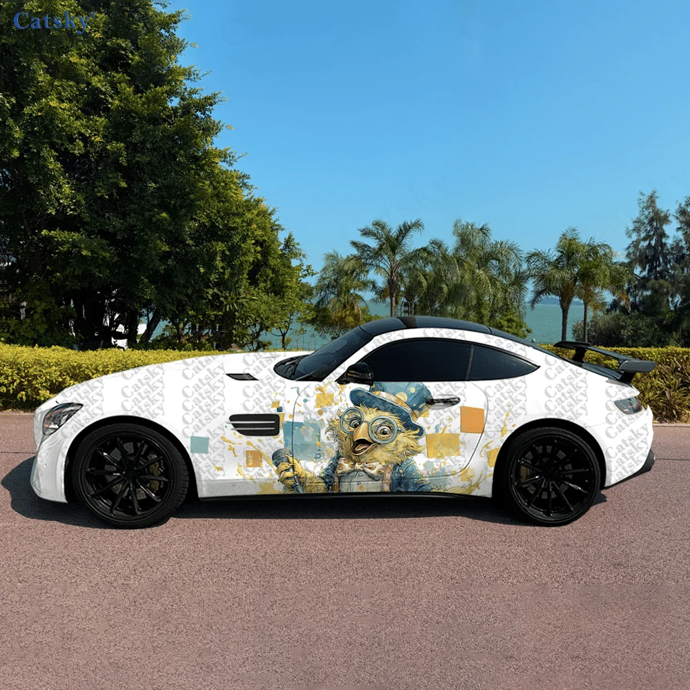 Chicken singing microphone sticker, suitable for cars and trucks, durable, fade-resistant, easy to install and remove