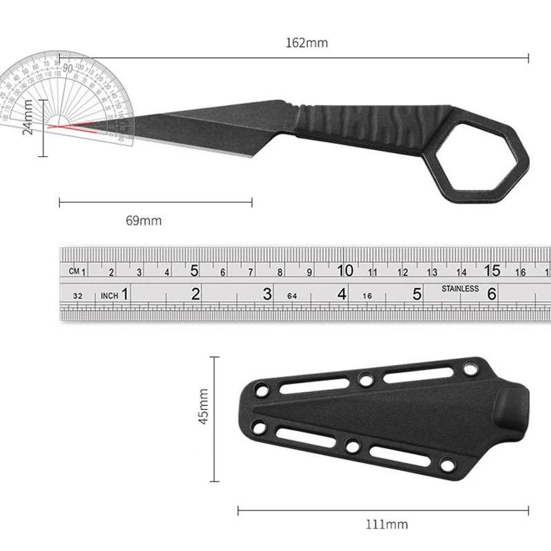 Nowy nóż kieszonkowy EDC wielofunkcyjny nóż taktyczny K pochwa przenośny nóż turystyczny Mini nóż prosty na zewnątrz