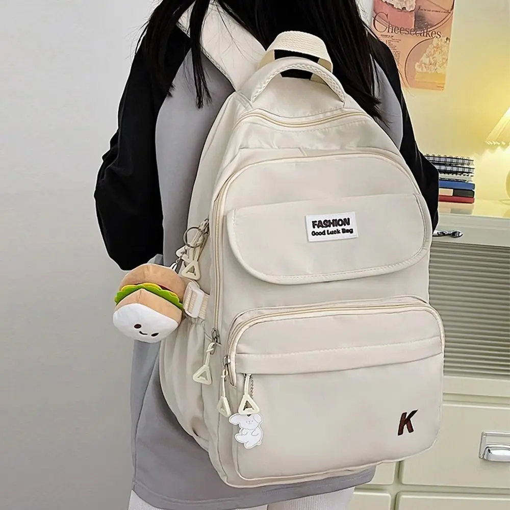 Korean Students School Bags Waterproof Adjustable Straps Cartoon Shoulder Bag Lightweight Zipper Closure