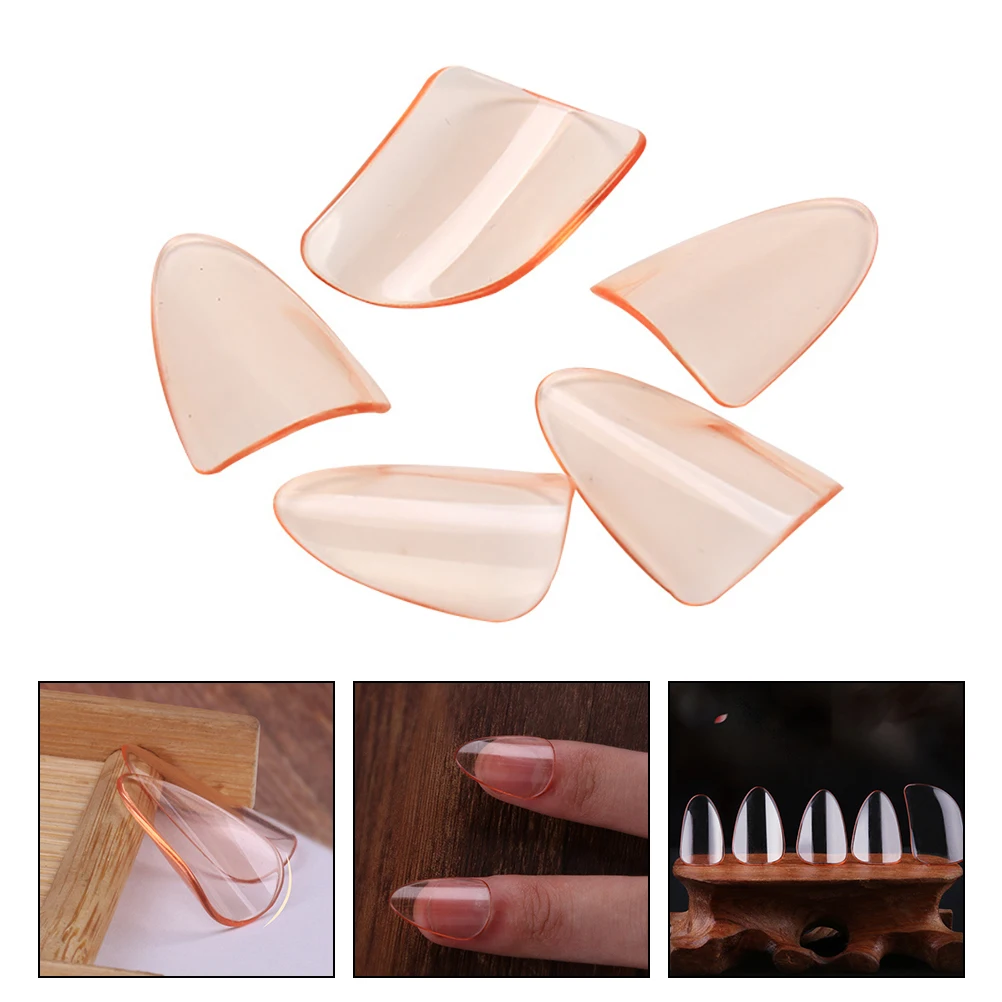 

5pcs Pipa Nails Premium PC Material Durable Fake Nails Smooth Edge Light Weight Portable Finger Nail Protectors for Guzheng