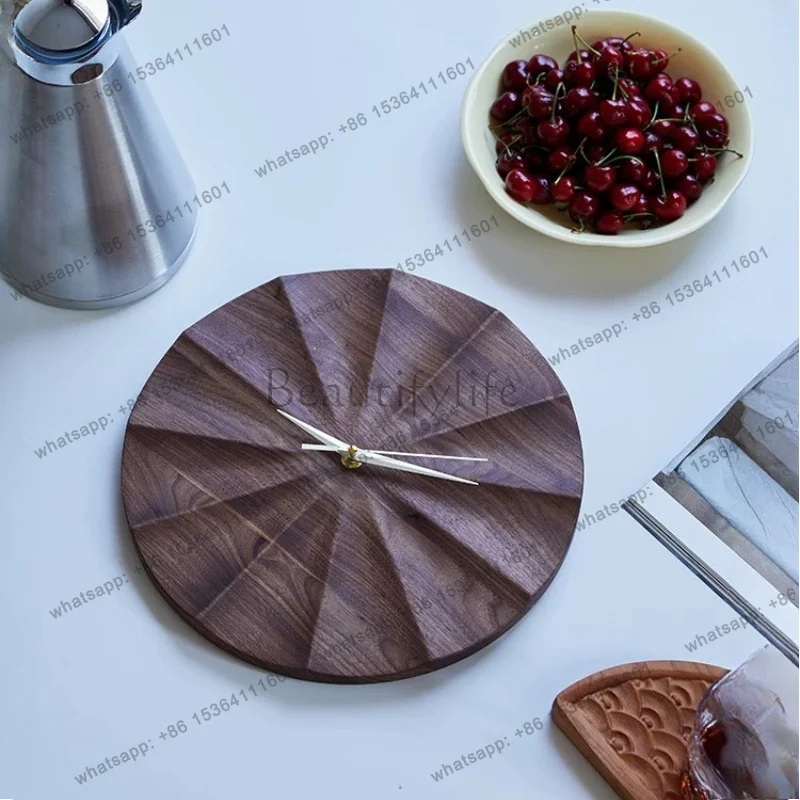 XX.Wooden Wooden Wall Clocks Round Simple Fashion Design Silent Creative Fashion Clock Wall Minimalist Aesthetic Saat Home Decor