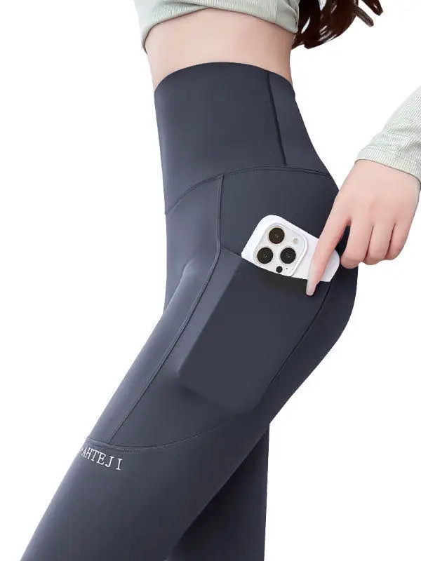 Pantaloni da yoga slim fit a vita alta da donna Fitn Spor Arca Capispalla in pelle Inizio inverno Sottile e aderente Controllo della pancia Sollevamento del sedere