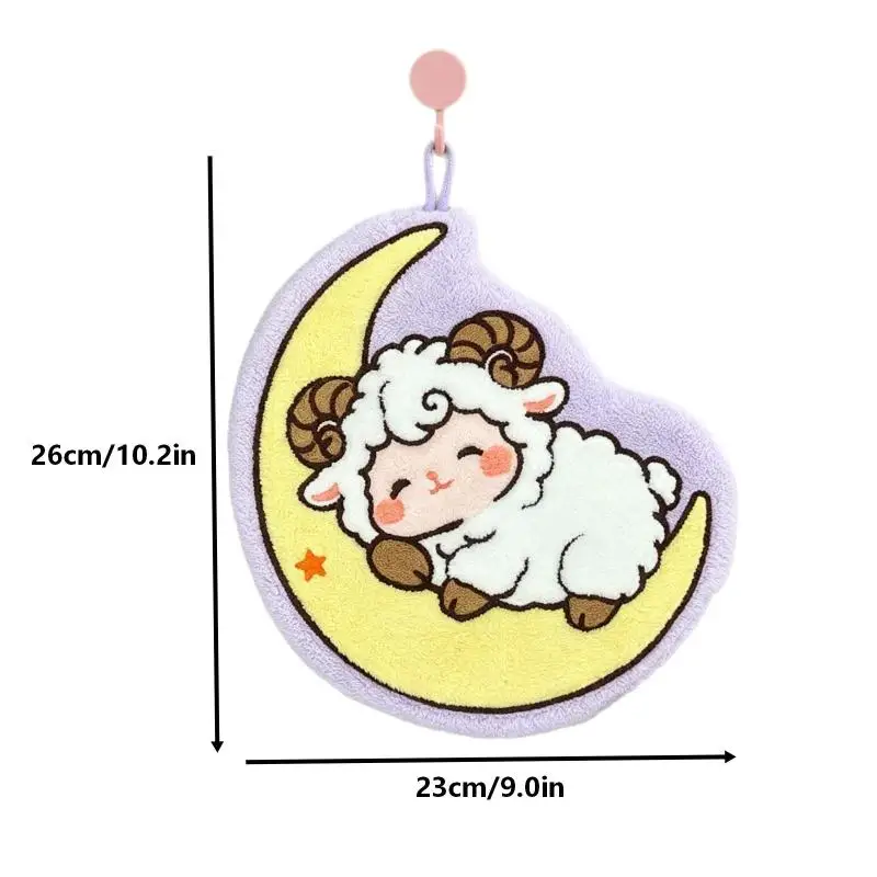 Sheep Shaped Hand Towel Handkerchief Kitchen Towels Super Absorbent Towel Hanging Cleaning Cloth Bathroom Kitchen Accessories - view 6