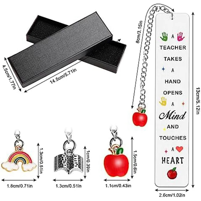 3 PCS Thank You Teacher Gifts, Teacher Bookmark Silver Stainless Steel For Graduation Gift, Retirement, Birthday