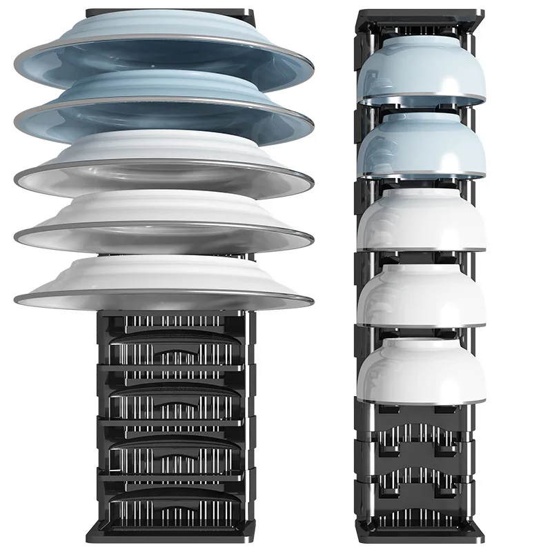 Utensil Storage Rack Kitchen Storage Rack Perforation-Free Drain Bowl Tray Rack Household Countertop Utensil Cabinet Rack