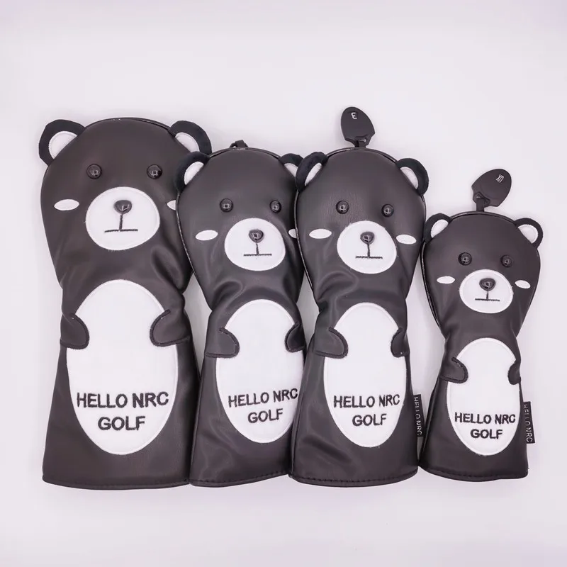 

Bear Golf Wood Head Covers For Driver Fairway Hybrid Club Headcover Mascot Novelty Cute Gift