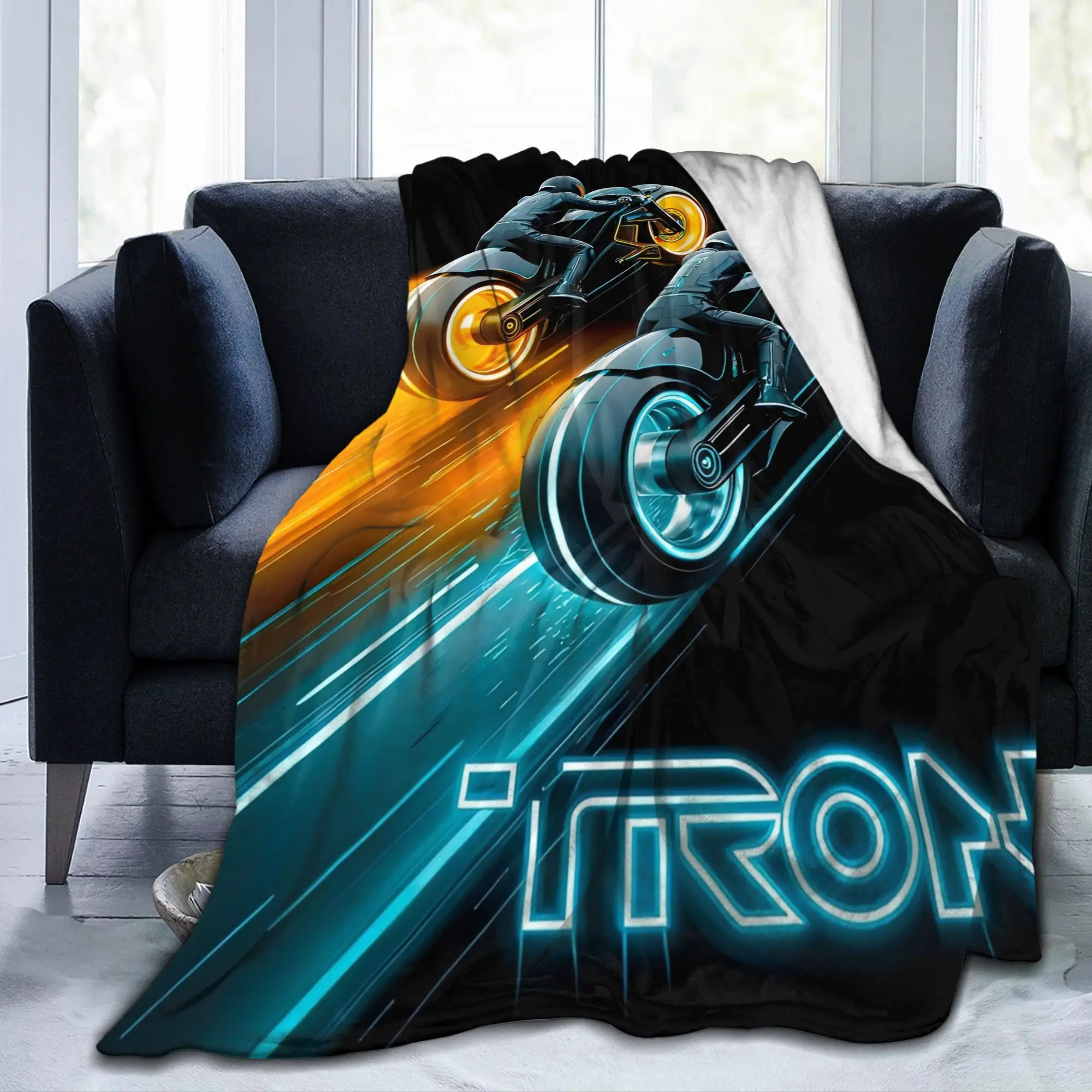 TRON Ares Lightcycle Dillinger Systems بطانية الصوف المطبوعة MCP فيلم متعدد الوظائف الدافئة رمي البطانيات للمفرش