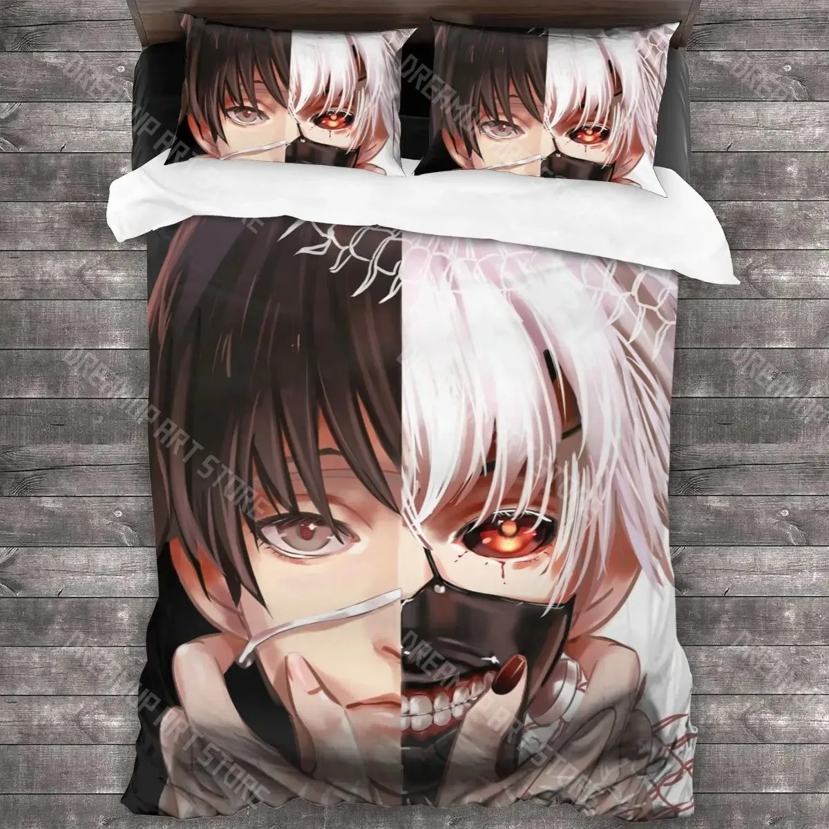 3D Printed Tokyo Ghoul Kaneki Ken Anime Bedding Set for Boys Girls Duvet Cover Twin Queen King Full Single Double Sizes