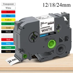 12/18/24mm Compatible Brother Label Tape TZe Label Cartridge tze231 tze131 tze241 tze251 tze631 for Brother PTouch Label Printer