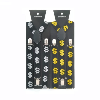 남녀공용 클립온 버팀대, 신축성 있는 서스펜더 바지 바지 거치대, 1 인치 