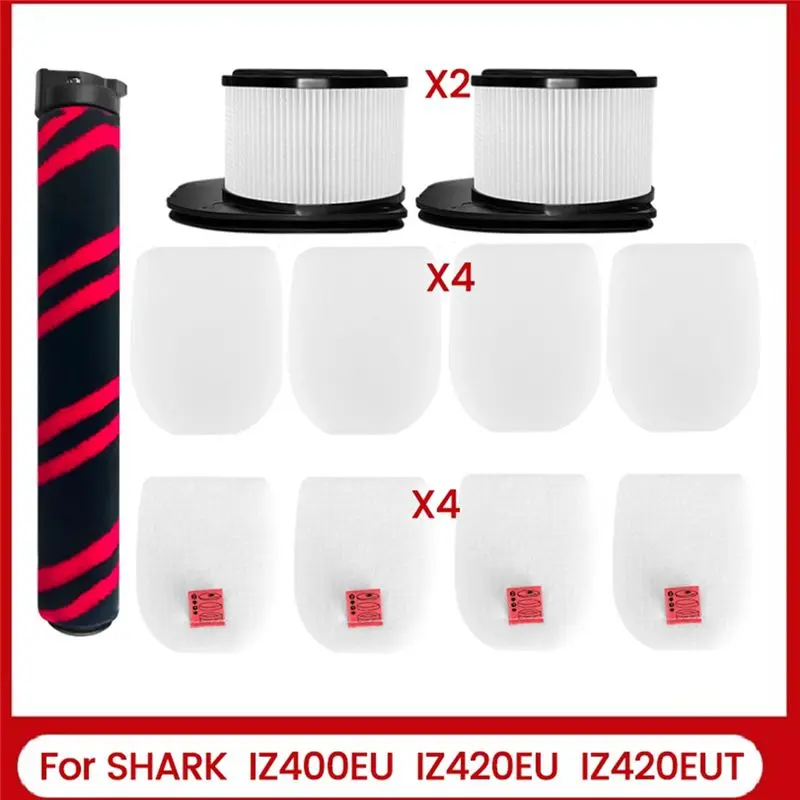 AB46-Roller Brush HEPA Filter Foam & Felt Filter For Shark IZ400EU IZ420EU IZ420EUT Cordless Stick Vacuum Accessories