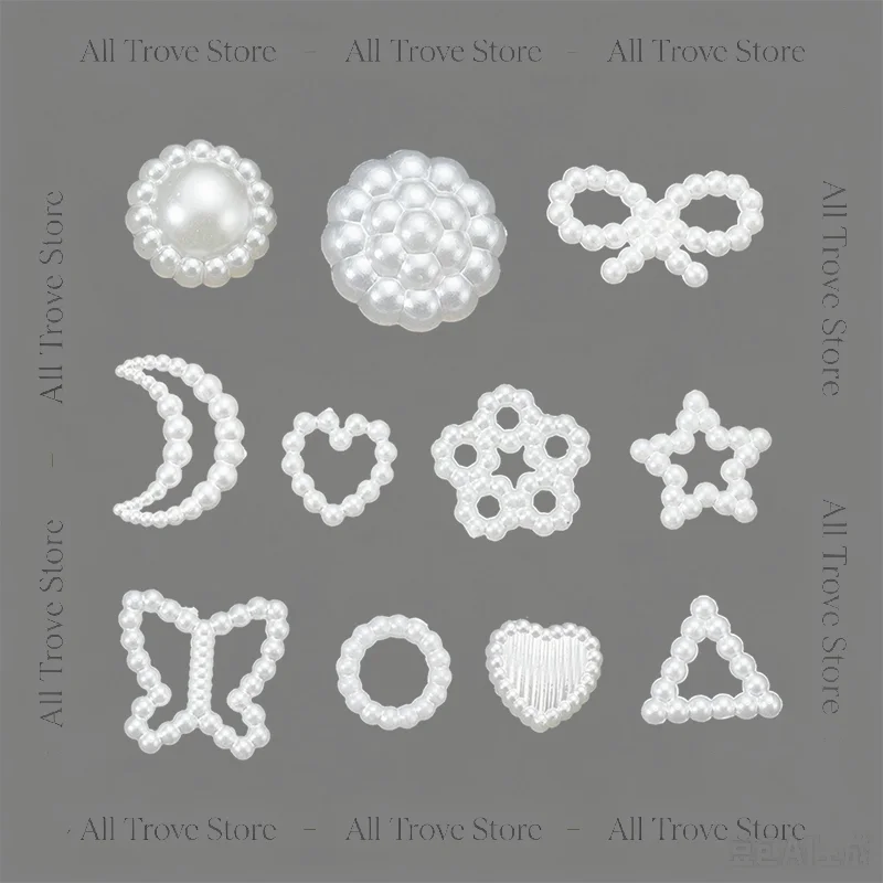 100pcs/Lot Imitation Pearl Beads Flower Heart Star Moon Spacer Beads For Jewelry Making Bracelet Charms Earring