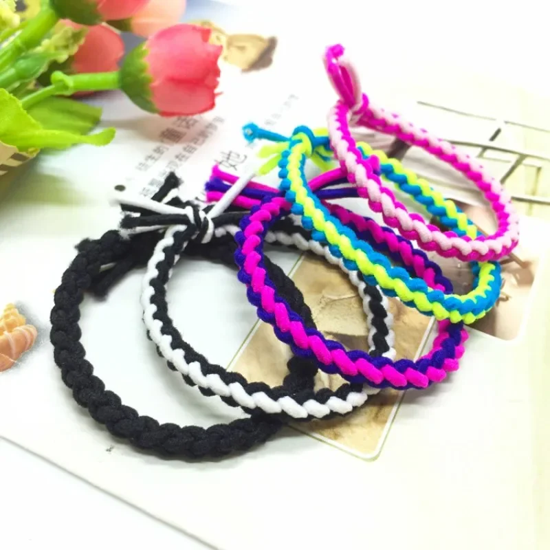 50Pcs Colorful Hand-woven Rope Hair Accessories for Women Headband Hair Ties for Kids Elastic Scrunchie Hair Bands for Girls