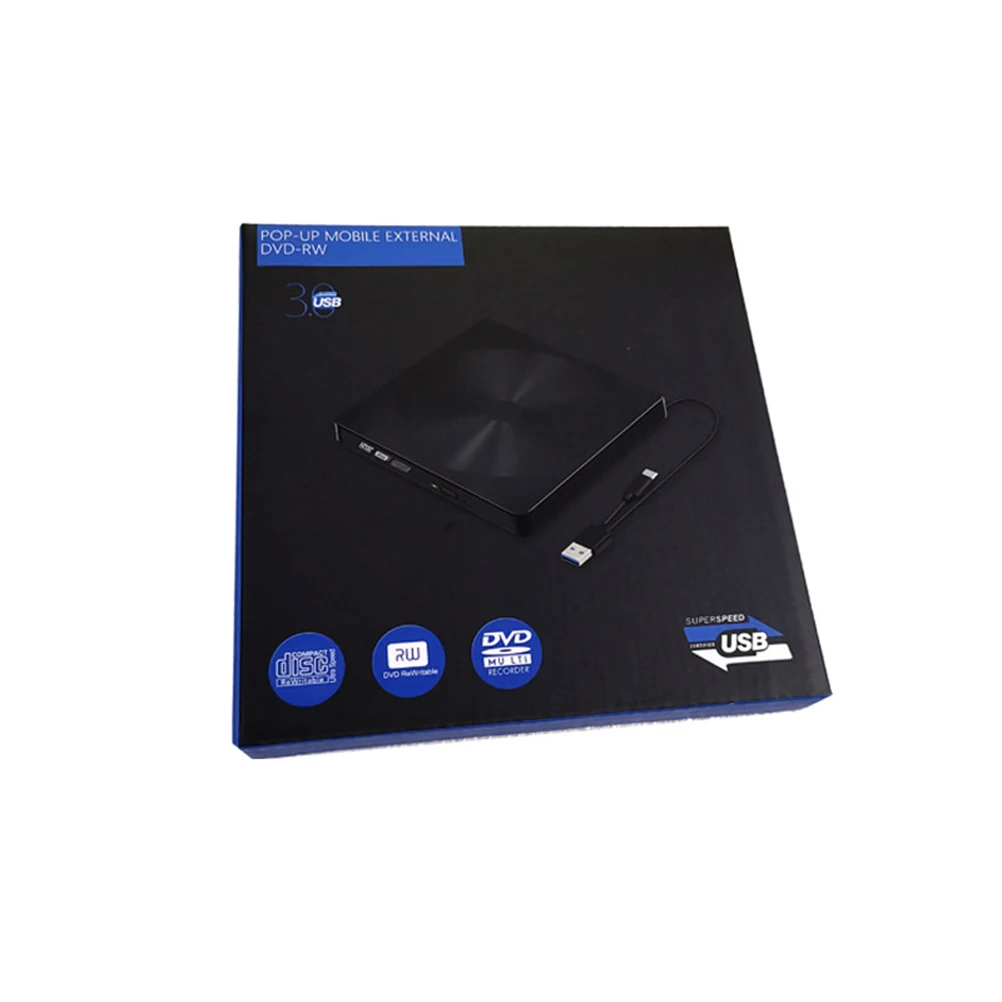 

Typec Black External Dvd Drive Ultra Thin Lightweight Multifunctional External Cd Drive USB Optical Driver for Laptop Desktop