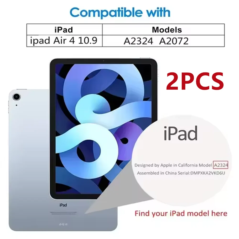 2 Stück 9H gehärtetes Glas Displayschutzfolie für iPad A16 10.2 9.7 10. 5 10.9 Pro 11 iPad 10 9 8 7 6 5 Air 4 3 2 Mini 2020 2021 2022