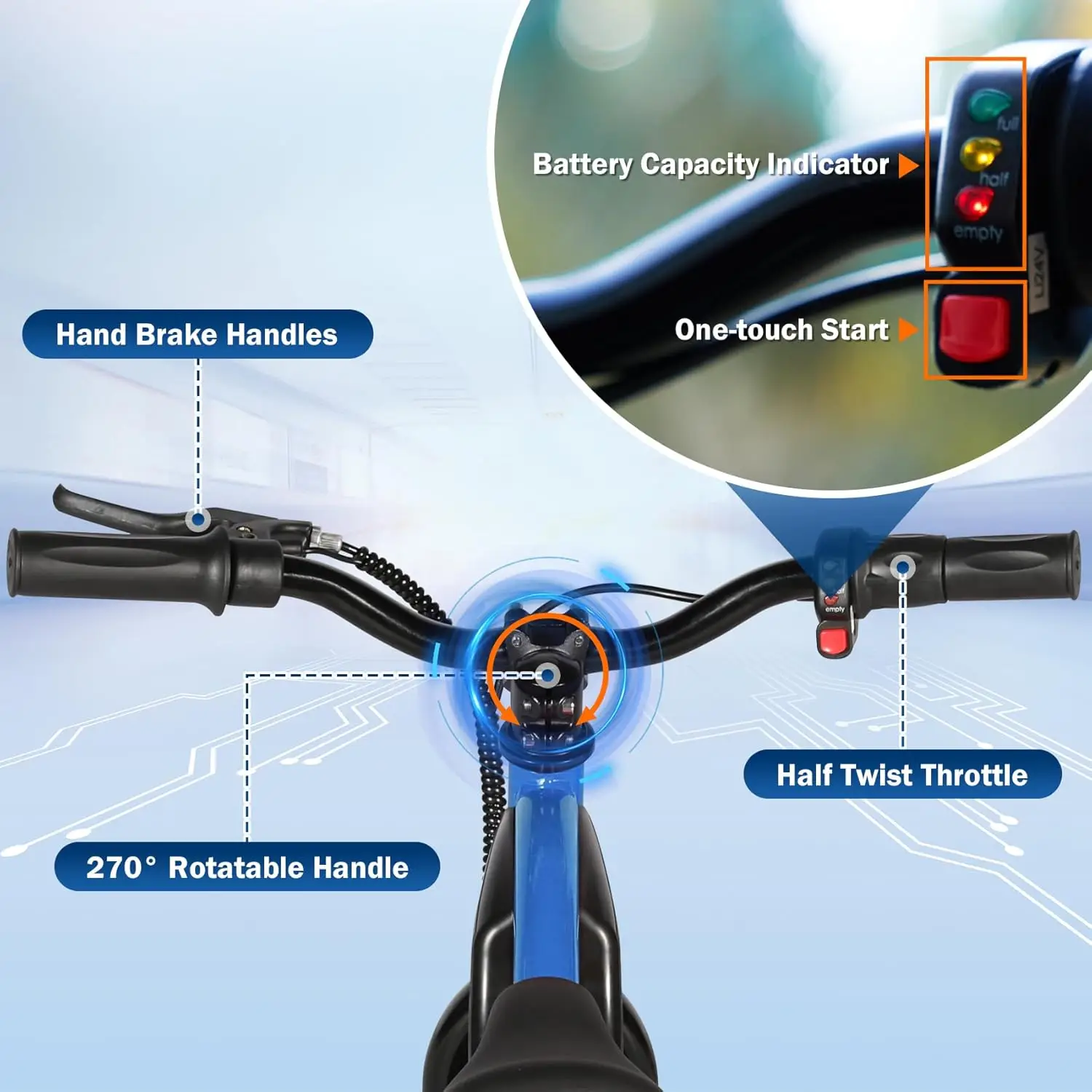 어린이용 전기 밸런스 자전거, 3-6, 24V, 150W, 9.3MPH, 어린이 전기 더트 바이크, 속도 조절 가능, 12 인치 Ele