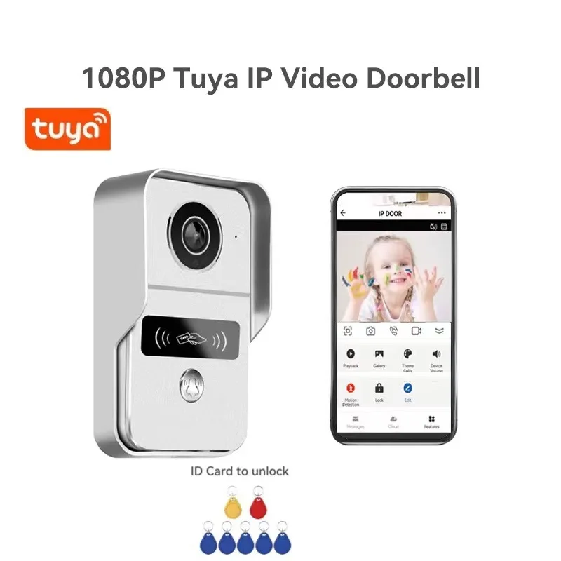 

Smart Tuya Wi-Fi 1080P Высокое разрешение видеодомофон дверной звонок мобильный телефон дистанционное управление умный дверной звонок