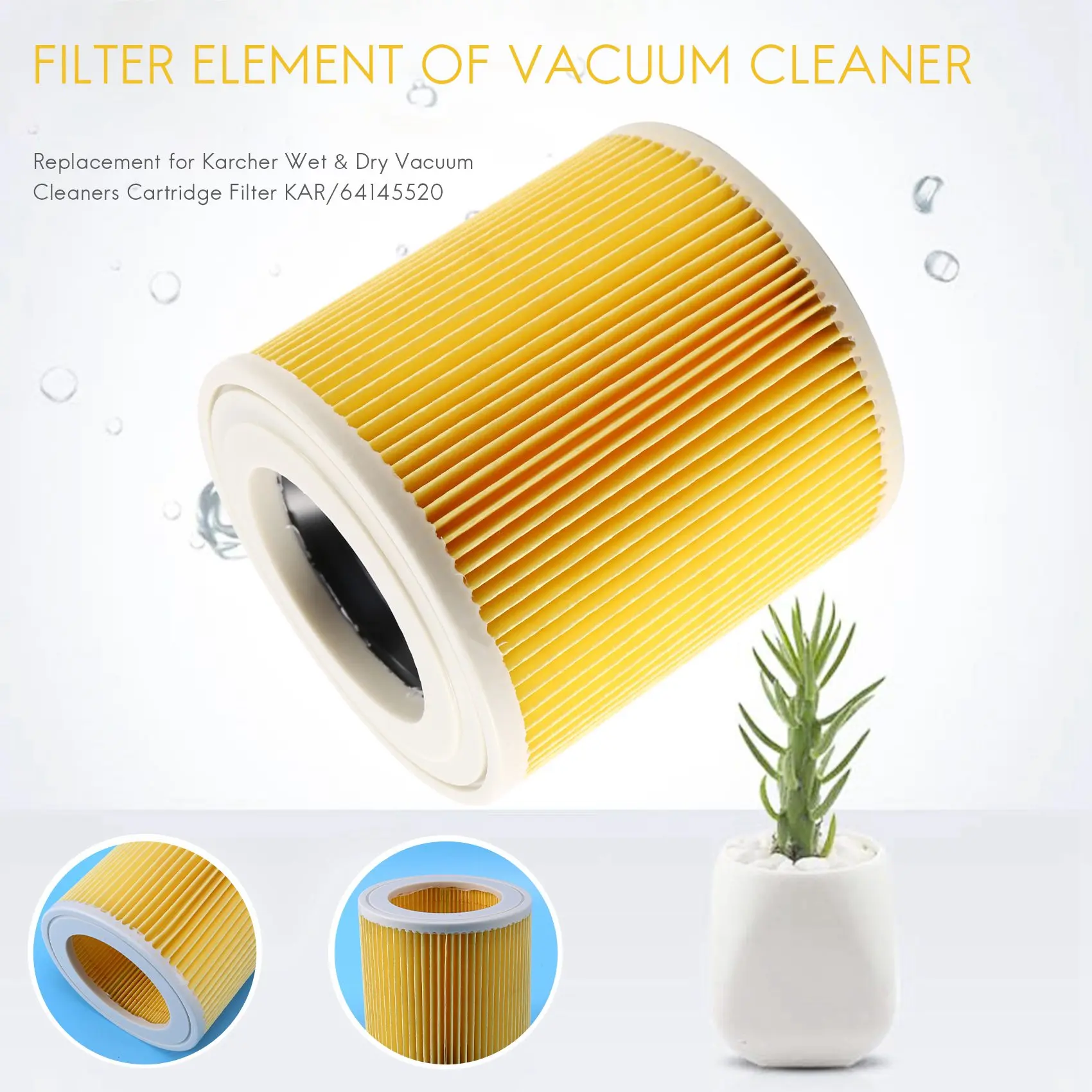 TOP quality replacement air dust filters bags for Karcher Vacuum Cleaners parts Cartridge HEPA Filter WD2250 WD3.200 MV2 MV3 WD3