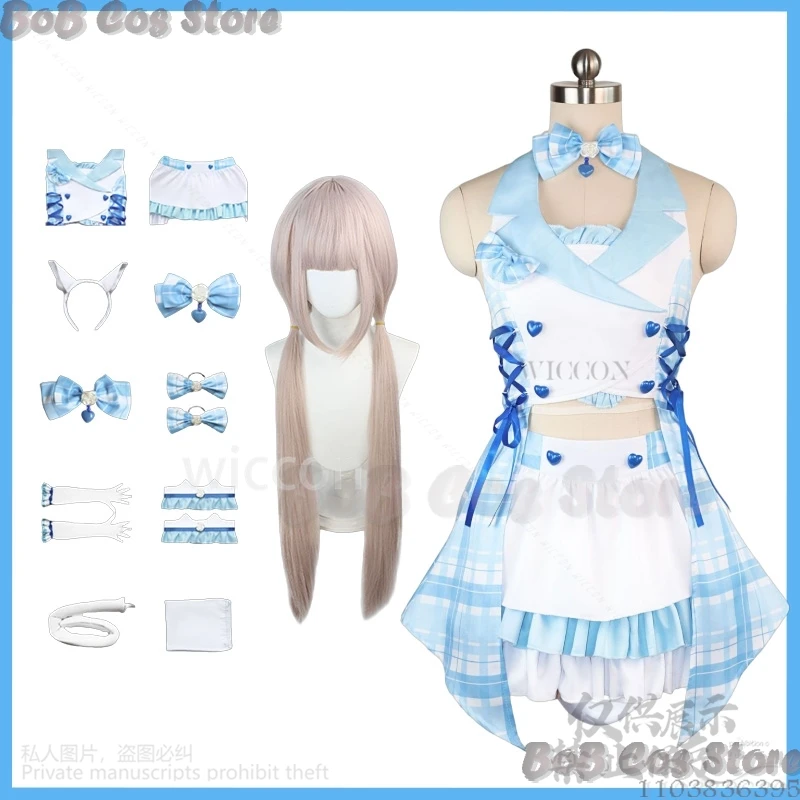 Game Nekopara Cosplay Vanilla Blue Idol Kawaii Dress Maid Lolita Jirai Kei Girls Performance Carnival Outfit Cos Suit Customized
