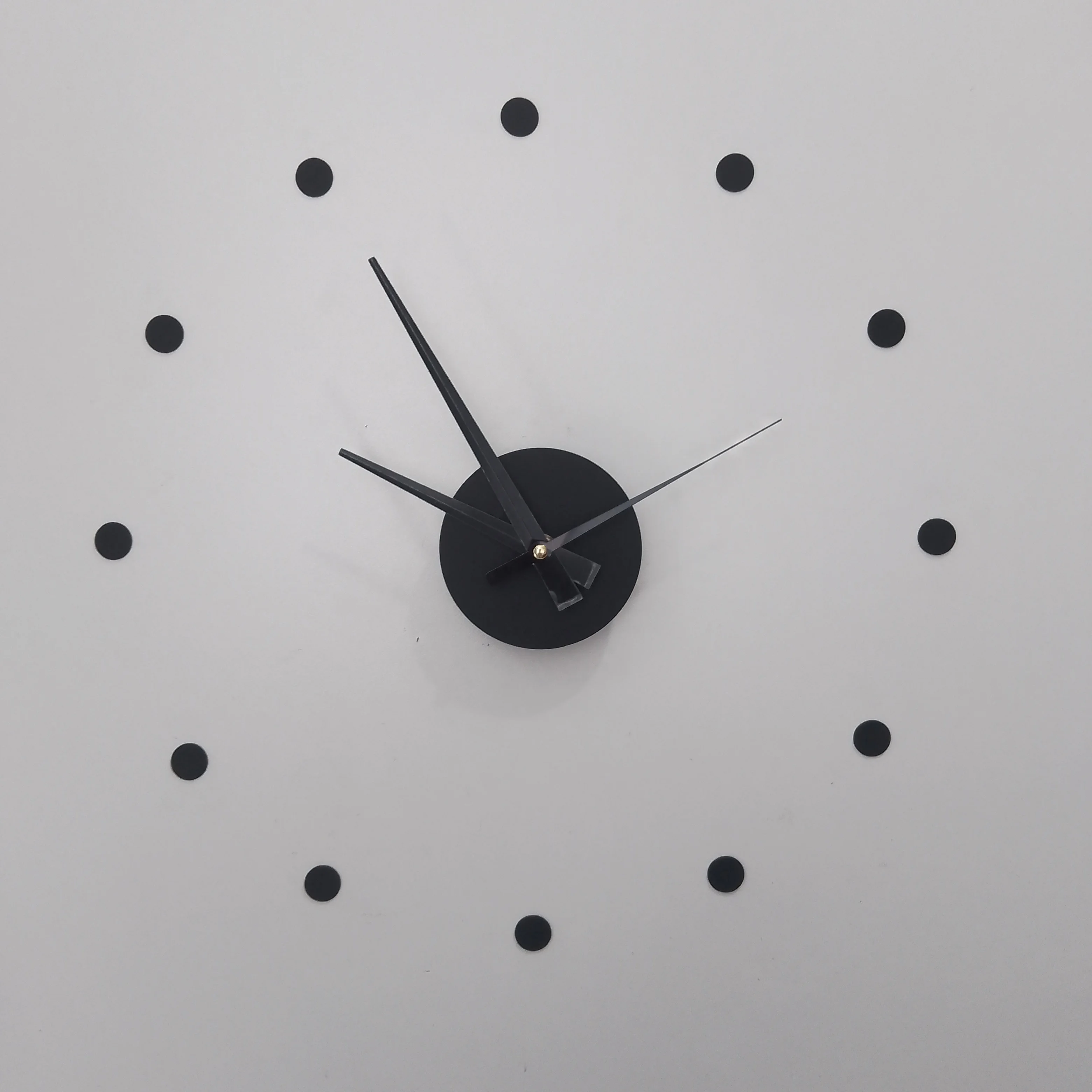 Minimalist Dot Frameless DIY Wall Clock Self Adhesive Silent Quartz No Drill Modern Home Decor Living Room Horloge Murale