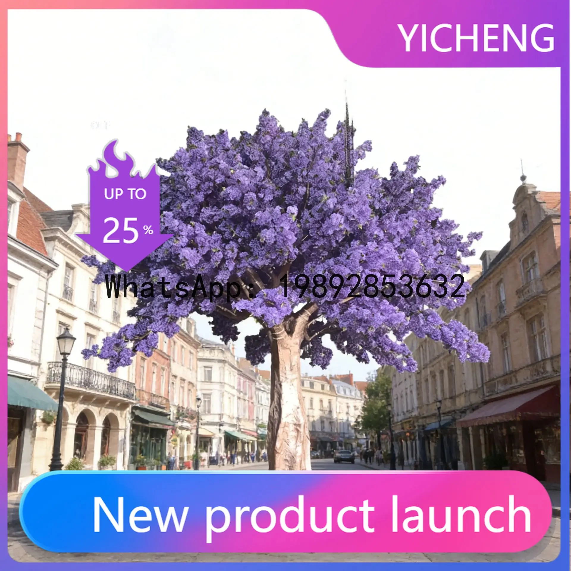 

Hys artificial cherry blossom tree - decorative ornament for shopping malls, fiberglass fake blue cherry blossom tree