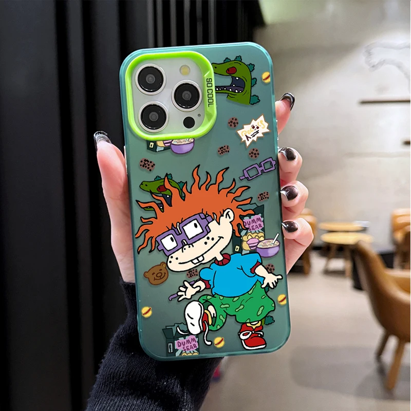 مضحك الكرتون R-Rugrats PC حافظة هاتف صلبة آيفون 17 الهواء 16 15 11 12 14 13 برو ماكس XS X XR زائد 8 7 SE 2020 غطاء مقاوم للصدمات