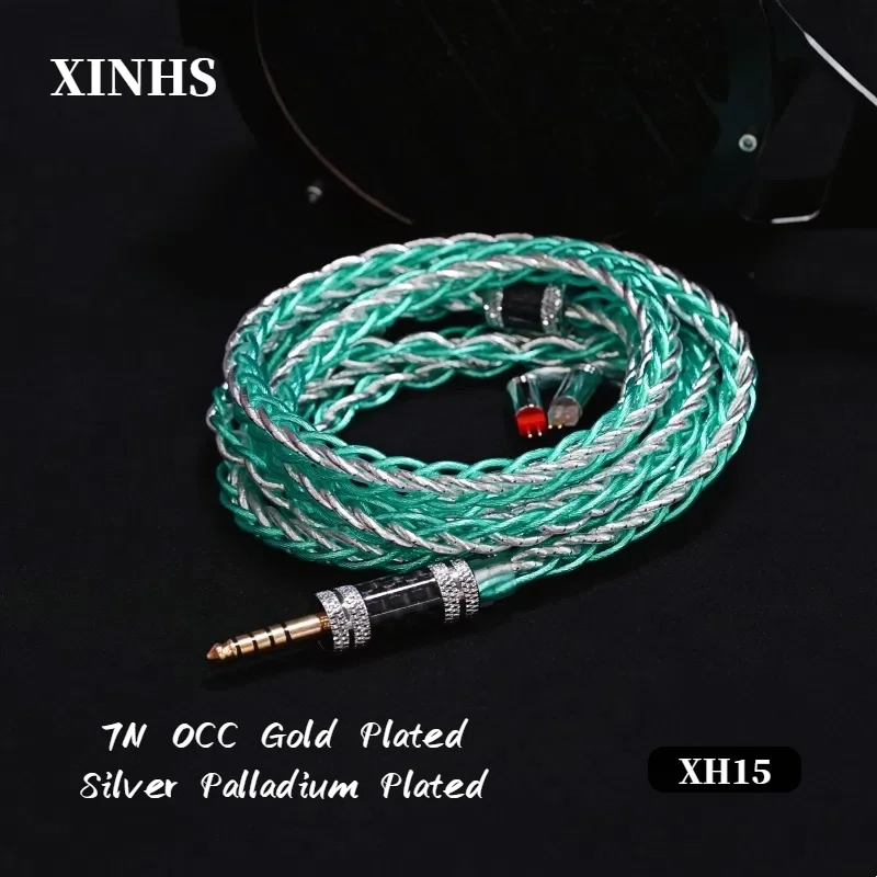 

XINHS XH15 Glowing Emerald 8-Cores 7N OCC Gold Plated Silver Palladium Plated HIFI Headphone Upgrade Cable