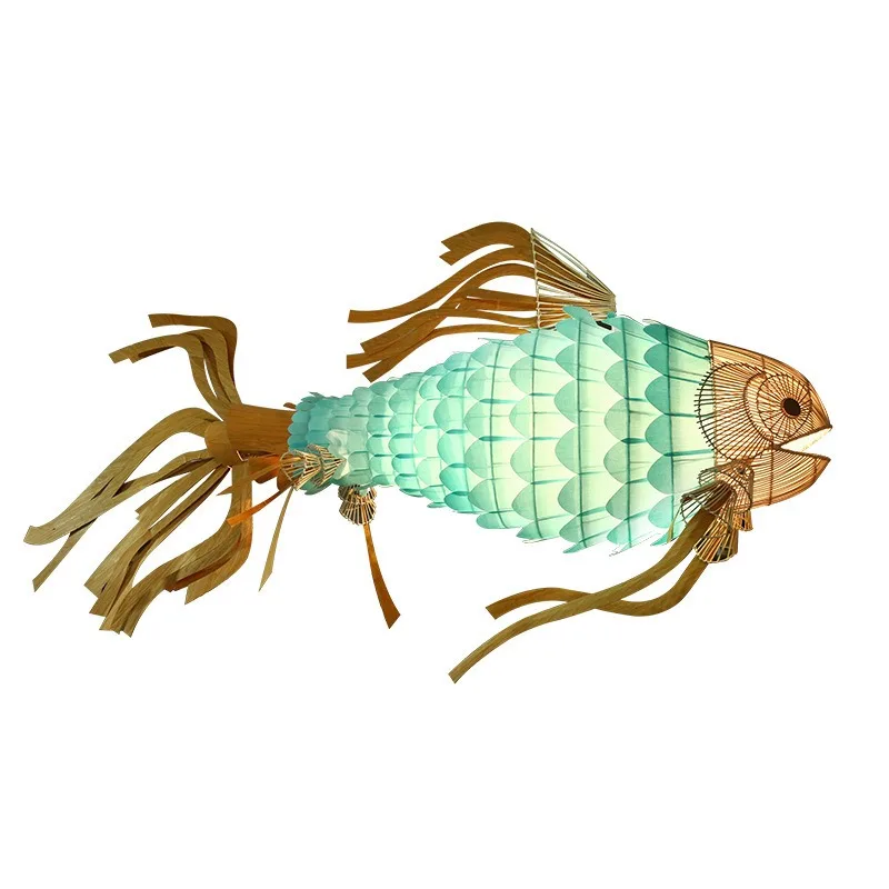 

New Chinese fish chandelier creative restaurant hotel lobby dining decoration carp lamps