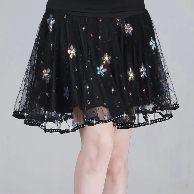 Latin Dance Skirt Adult New Practice Clothes Dance Skirt Professional Performance Clothing Jitba Three-step Skirt