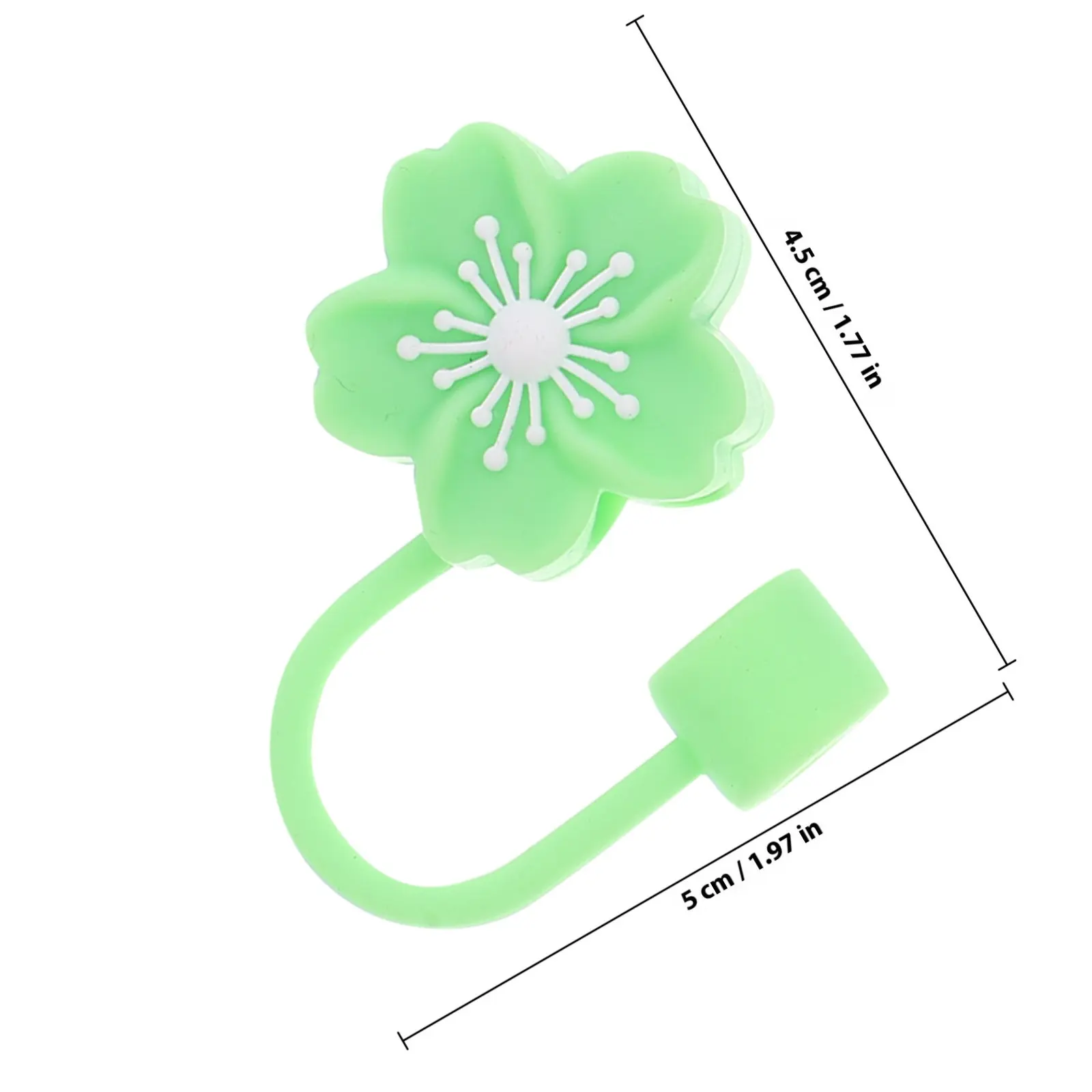 Silicone Straw Caps 6 Pack Reusable Cute Flower Toppers Dustproof Sealed Lids for Drinking Straws