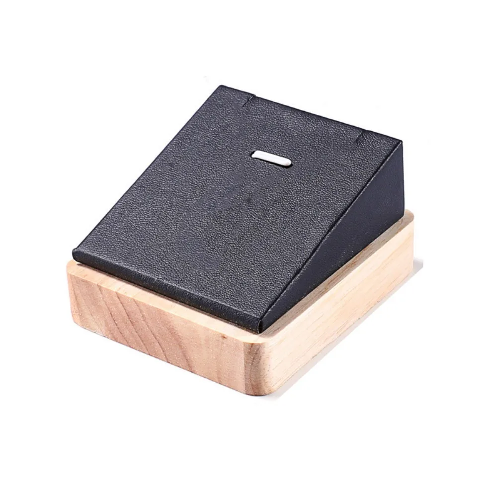 

PU Leather/Velvet Wooden Necklace Display Stand Portable Handmade Jewelry Organizer Trays Flat Bottom Space Saving