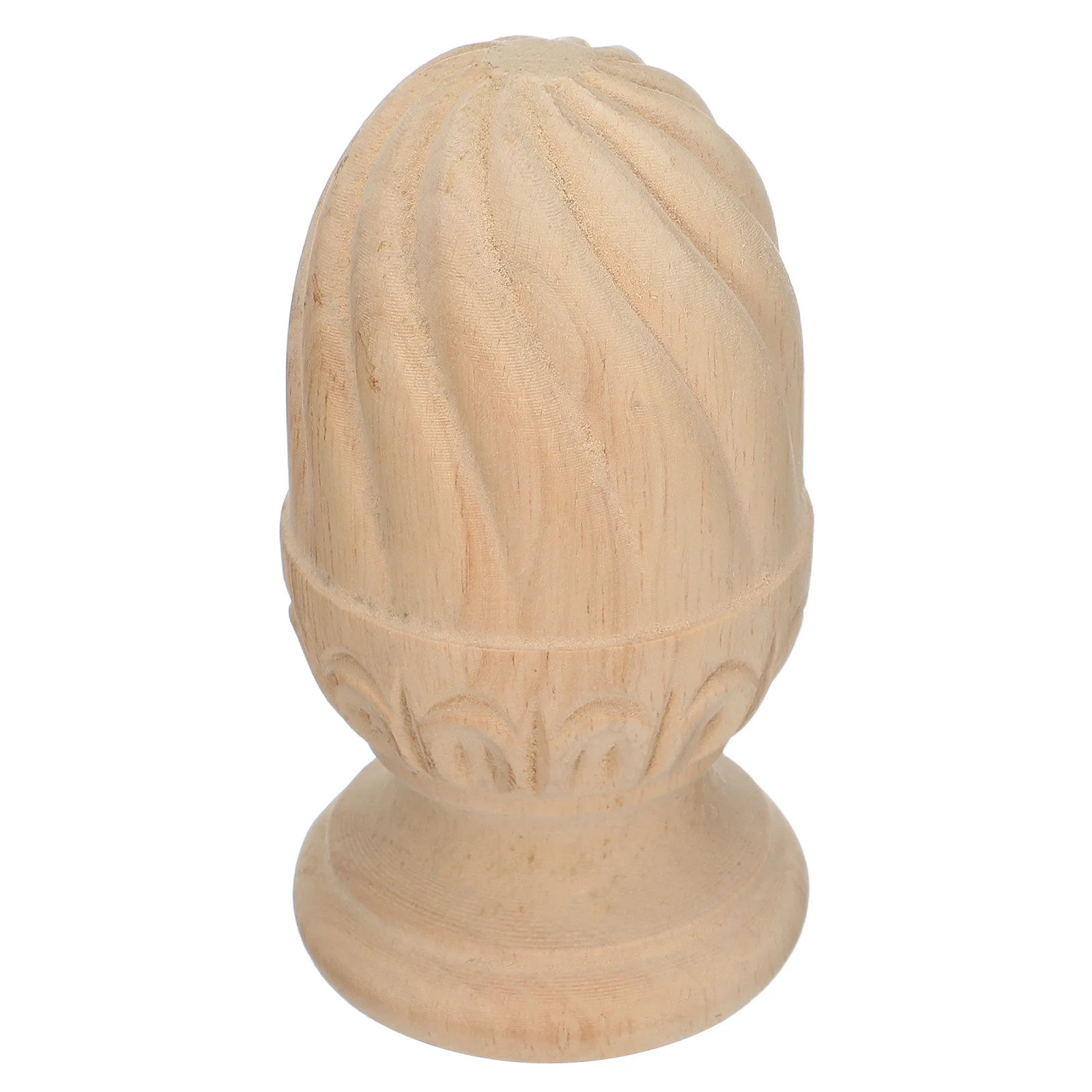 

Wooden Craft Spindle Pineapple Shaped Finial For Bed Post Staircase Railing Unfinished Baluster Decorative Column Fence