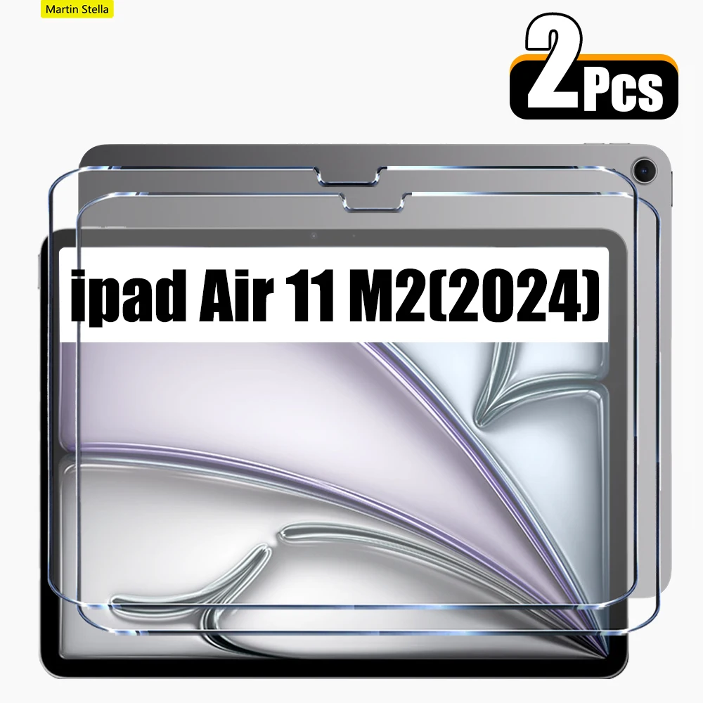 2Pcs HD Scratch Proof Tempered Glass Screen Protector For ipad Air 11 2024 M2 Free Bubble Protective Film