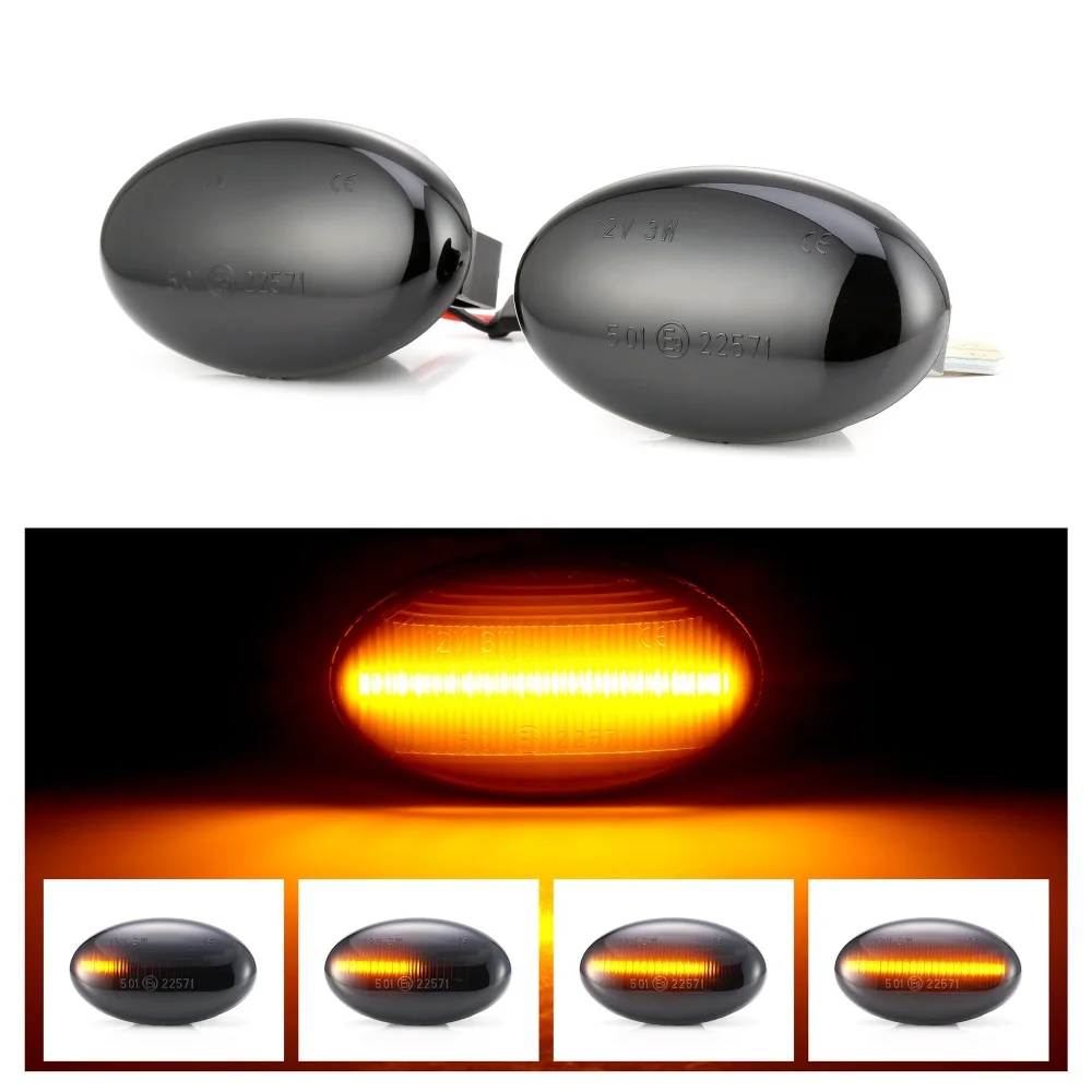 Dynamic LED Side Marker Light Turn Signal Lamp Blinker Repeater for Mercedes Benz Smart W450 W452 A-Class W168 Vito W639