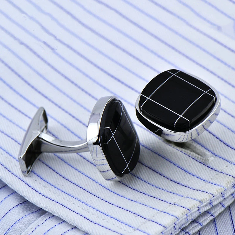 FLEXFIL Jewelry fashion shirt cufflinks for mens gift Brand cuff links buttons black High Quality abotoaduras gemelos Metal