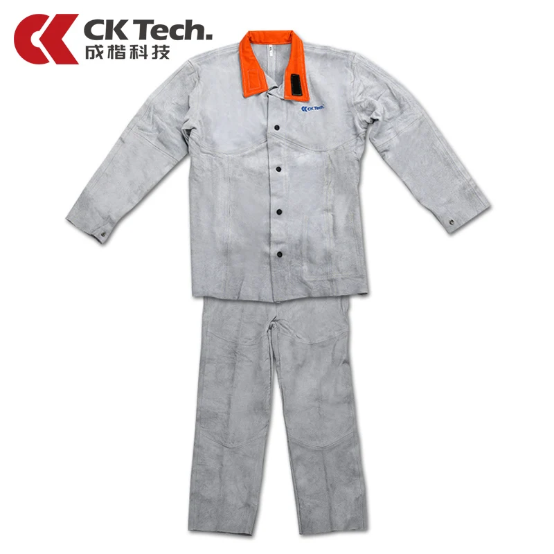 CK Tech. Cowhide Insulation Welding Protective Clothing Wear-resistant Fire-retardant Clothes To Protect Welder's Body