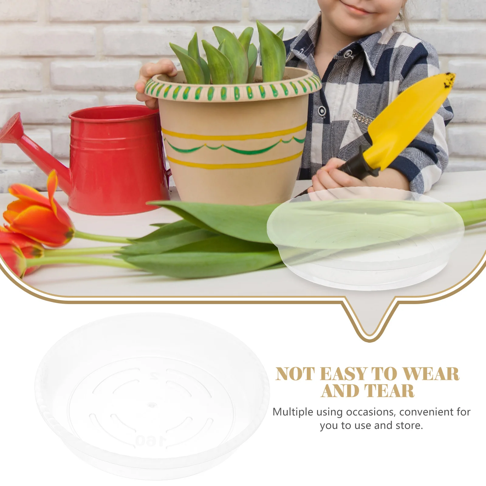 

20pcs Flower Pot Trays Plant Saucers Indoors Outdoors 160 Model PP Plastic Durable Round Shaped Planter Drainage Storage