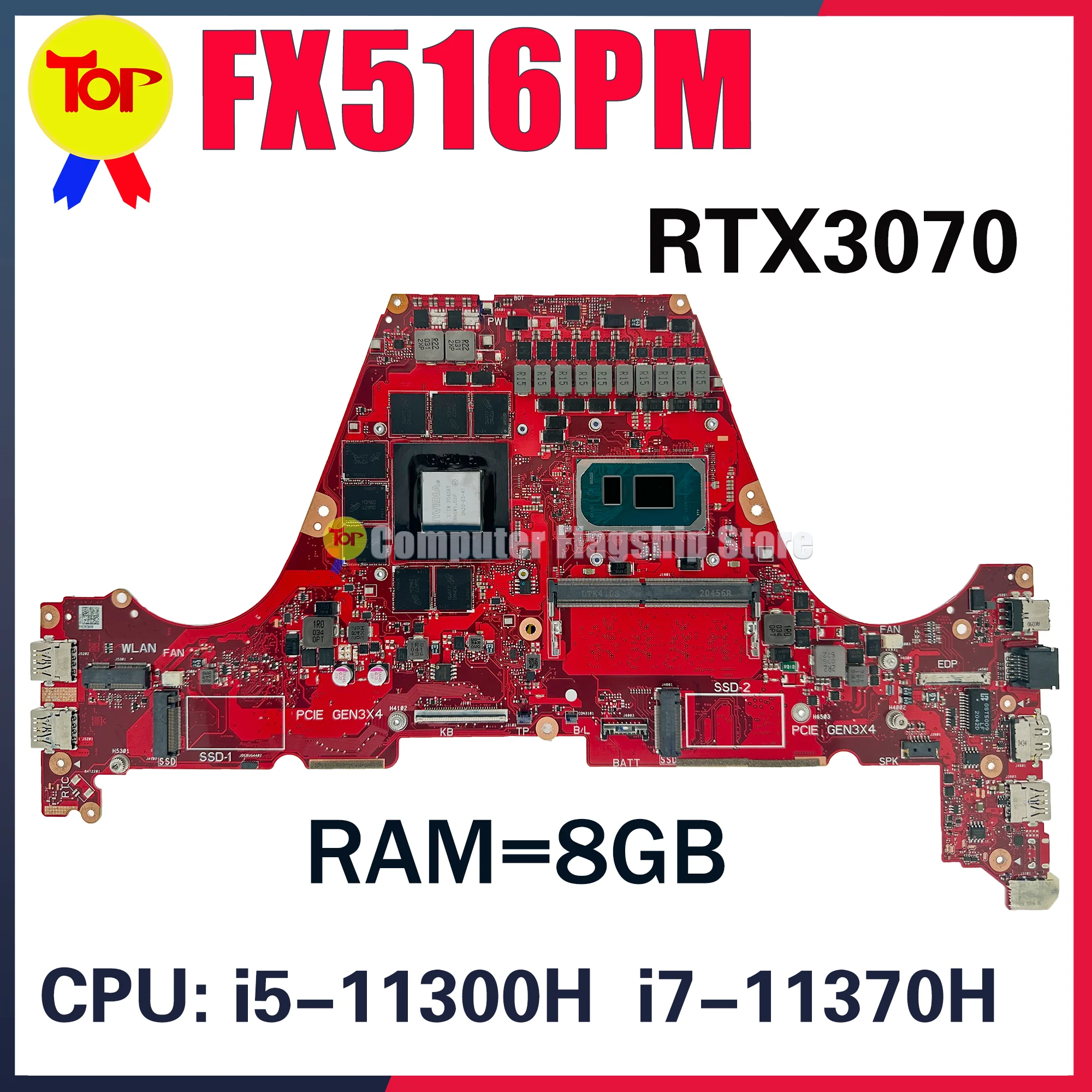 

Материнская плата FX516PC для ноутбука ASUS TUF F15 FX516PR FX516PE FX516PM PX516P I5-11300H RTX3050 RTX3060 RTX3070 материнская плата