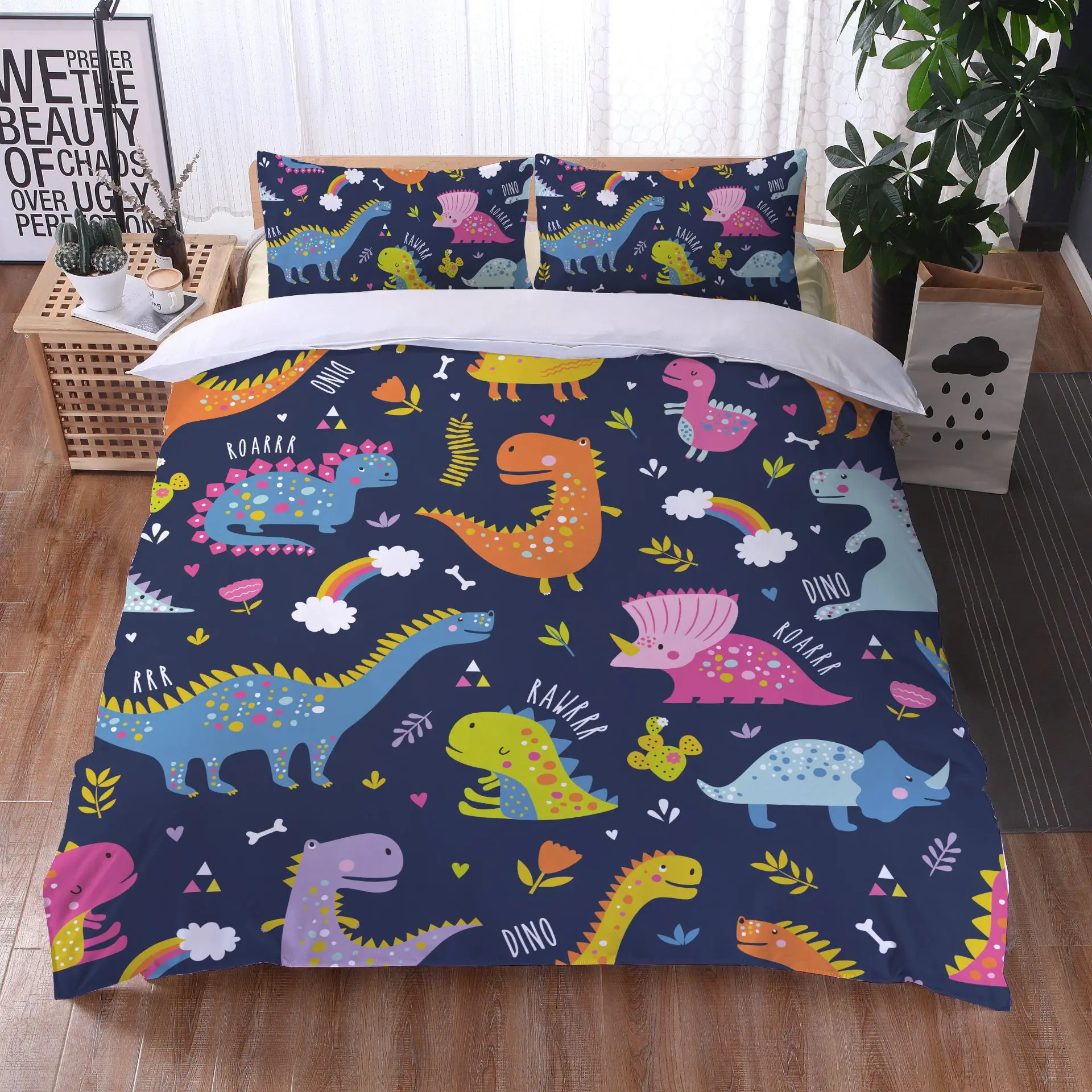 

Soft Dinosaur Duvet Cover Boys Cartoon Bedding Set Twin/Queen/Full/King for Girls Microfiber Dino Comforter Cover Home Textile