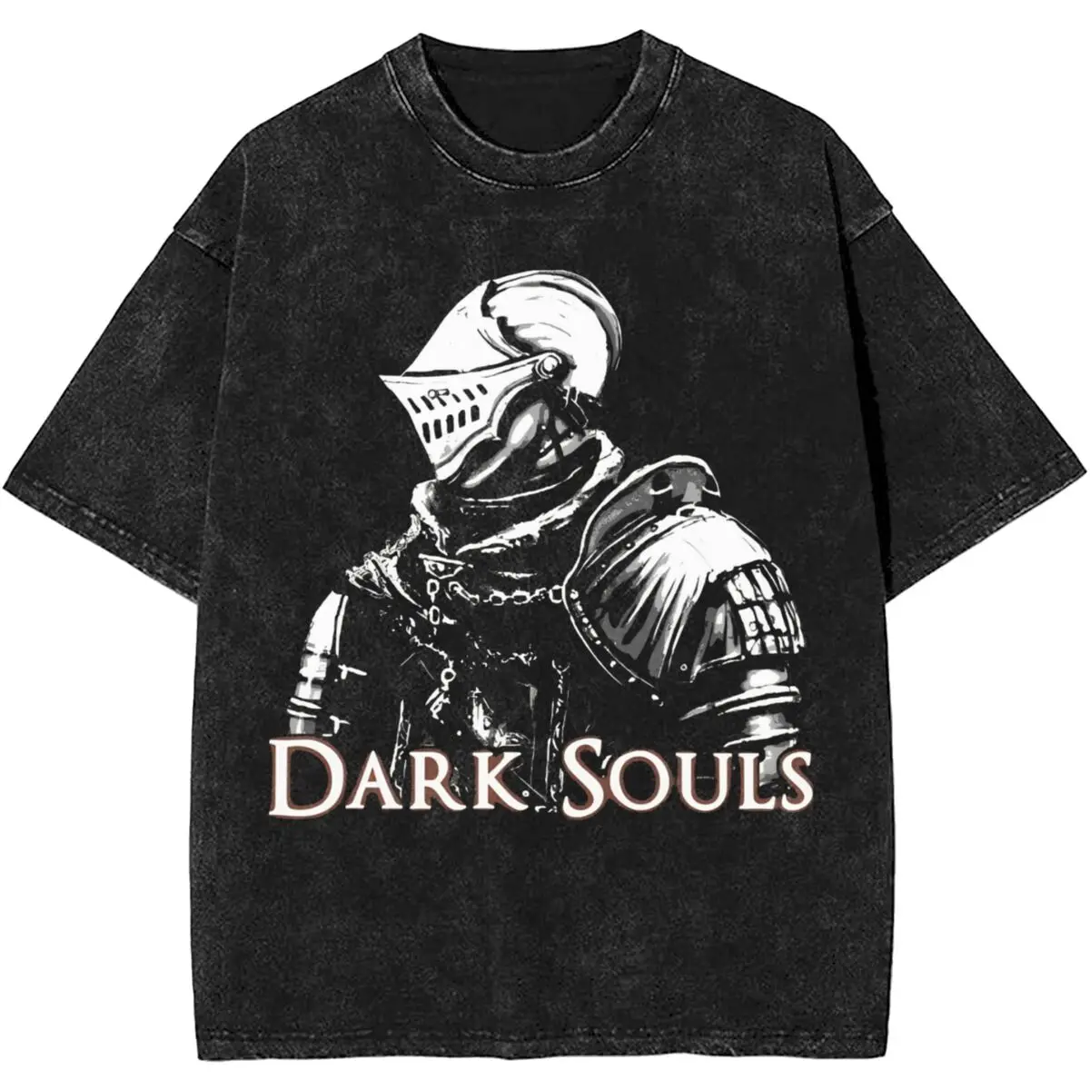 

Summer Dark Souls Elite Knight White Shirts Accessories Men Women Washed Tee Shirt Harajuku T-shirts