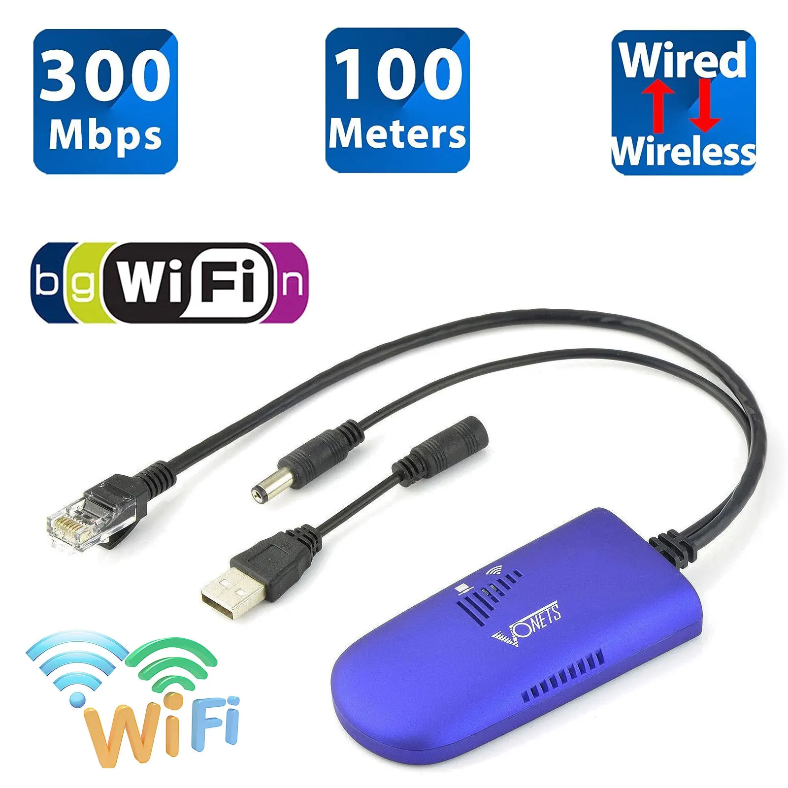 VONETS VAP11G-300 WiFi Bridge WiFi to Ethernet Repeater Signal Reception Enhancer Network Port IP Printer Device 2.4GHz