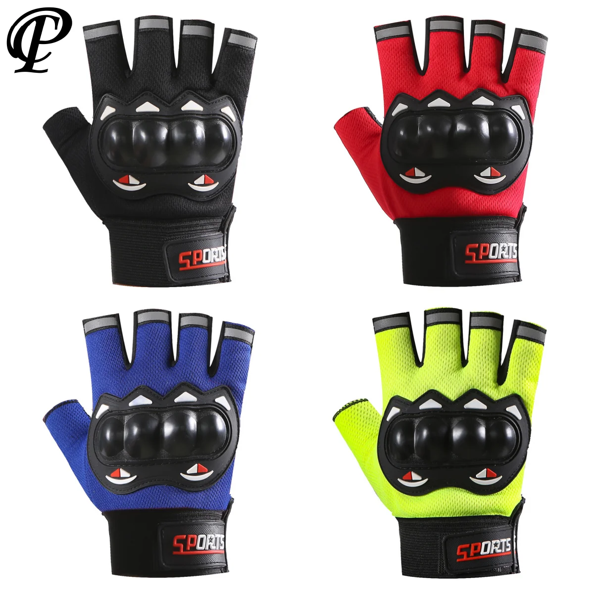 

Летние мотоциклетные перчатки с половиной пальца, электрический электронный велосипед, велосипедный противоударный, износостойкий, guantes sin dedos, дорожные горные гвардии