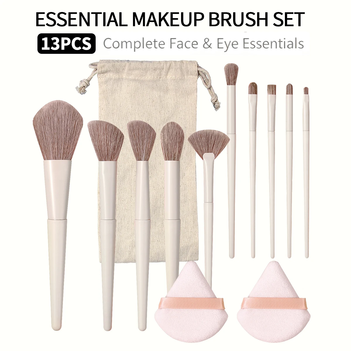 Beauty Makeup Tools Set - 13종 메이크업 브러쉬 세트, 삼각형 파우더