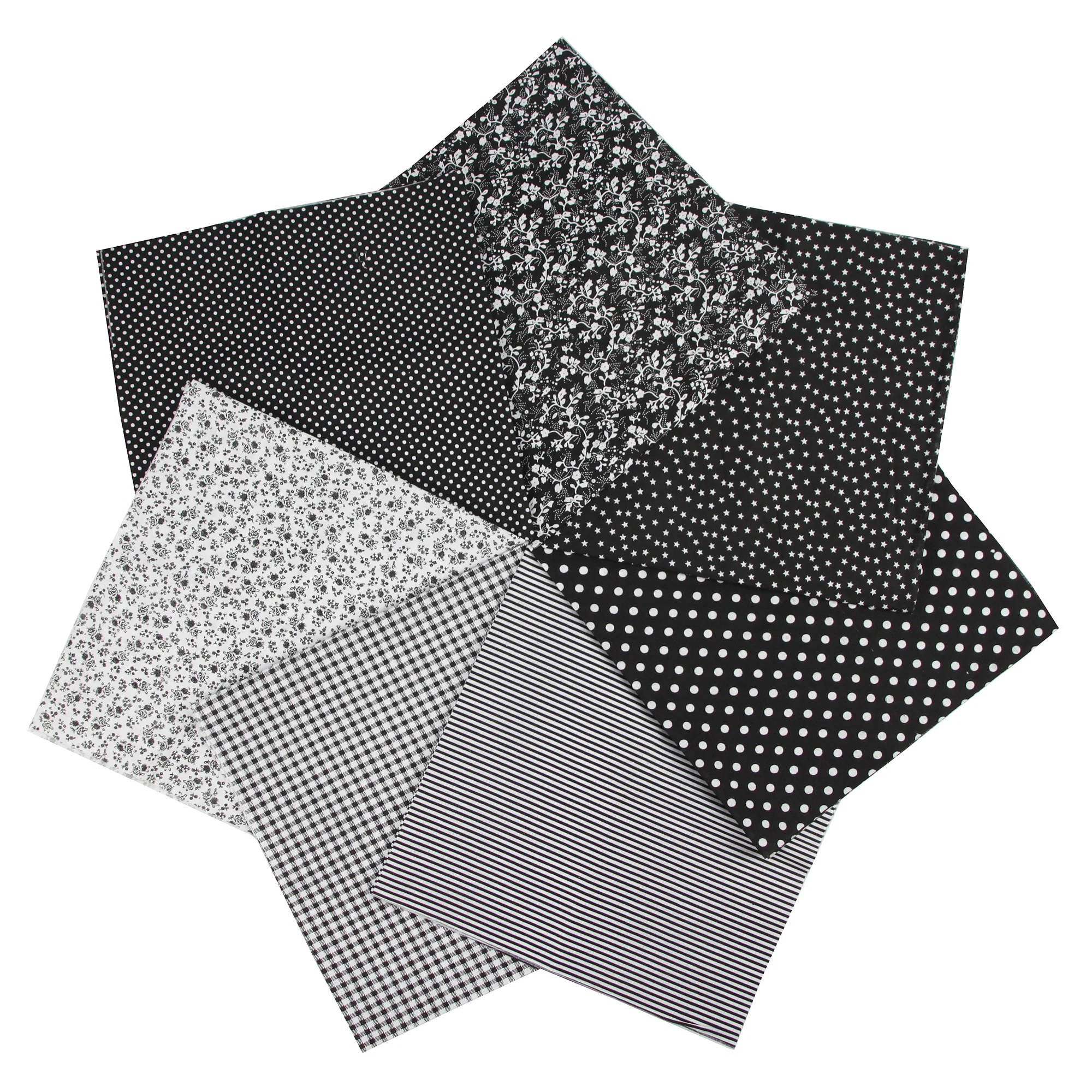 7PCS 25 X 25cm/50 X 50cm Squares Cotton Craft Fabric Cloths for DIY Bundle Patchwork Quilting Sewing Scrapbooking Art Craft