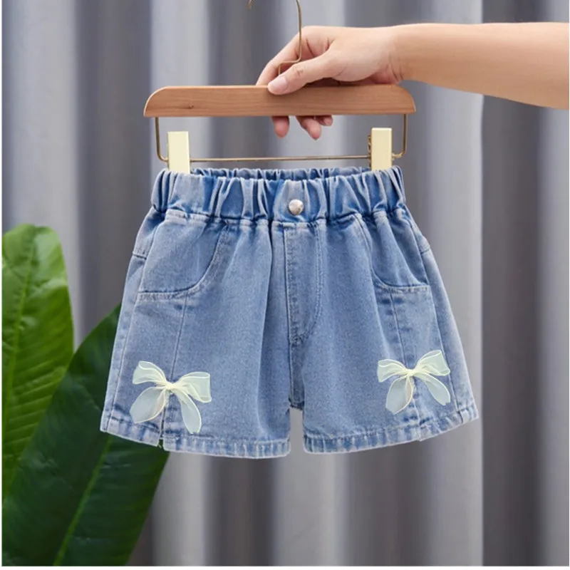 Girls Summer Jeans Heart Pattern Girls Short Jeans Newest Kid Jeans Casual Style Children Clothes 4 6 8 10 12 Years