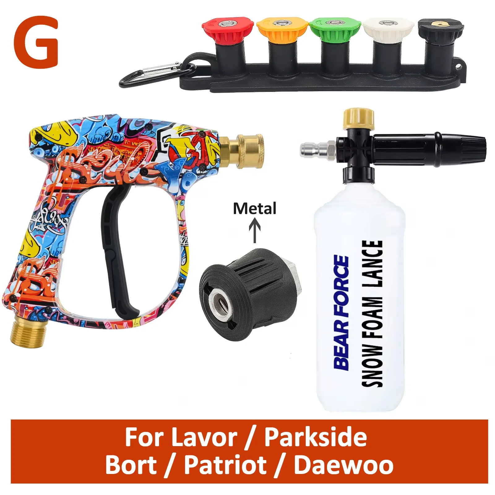 Hogedrukreiniger Waterpistool voor Car Cleaning Slang Connector Voor Karcher Nilfisk Parkside Bosch Quick Connector Nozzles