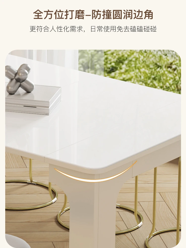 Creme Wind Insel Rock Schiefer Esstisch