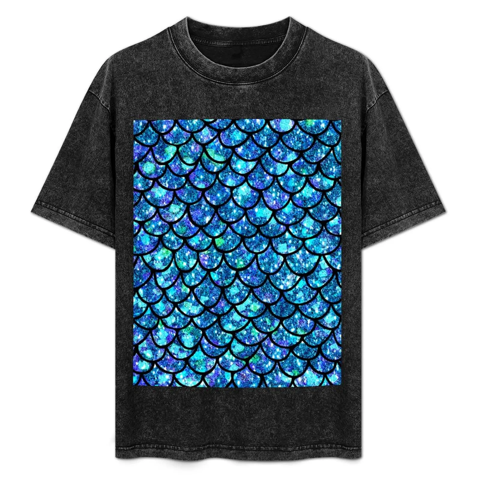 

Magical Sparkly Mermaid Scales T-Shirt Classic Crew Neck Cotton T-Shirt